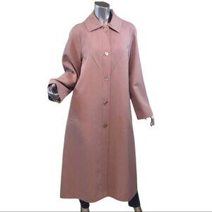 Vintage Women’s 10 Medium Long Over Coat Trench Jacket Sherwood USA Rose Pink.